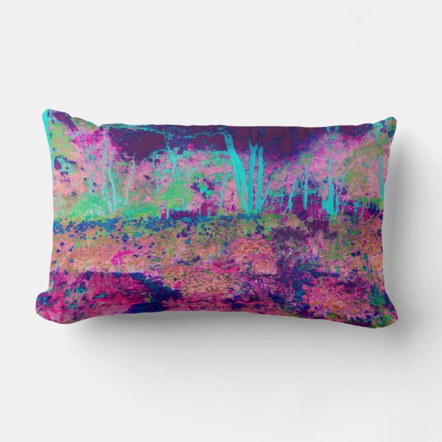 Impressionistisk Lila och Shock rosa i landskapet Lumbarkudde (Framsida)
