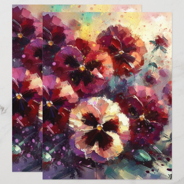 Impressionistisk målning av Blommigten Maron Pansi (Fram/baksida)