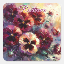 Impressionistisk målning av Blommigten Maron Pansi Fyrkantigt Klistermärke