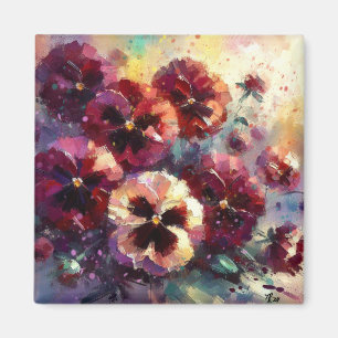 Impressionistisk målning av Blommigten Maron Pansi Magnet