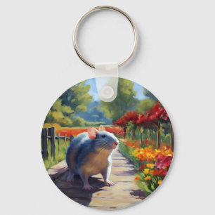 Impressionistisk Råtta Art Nyckelring