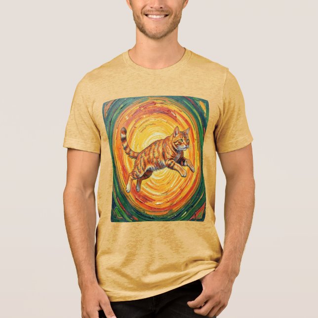 Impressionistisk Rävrullande Cirkel Konst T-Shirt (Framsida)