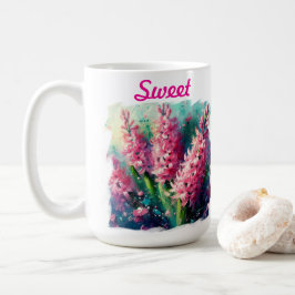 Impressionistisk Rosa Hyacinths Hyacint Blommigt Kaffemugg