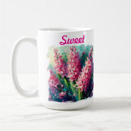 Impressionistisk Rosa Hyacinths Hyacint Blommigt Kaffemugg