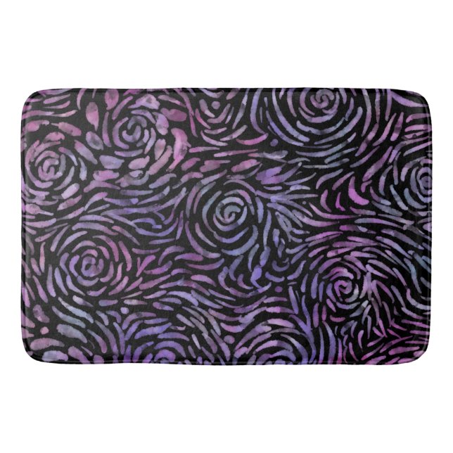 Impressionistisk rosa och blå ro badrumsmatta (Framsidan)