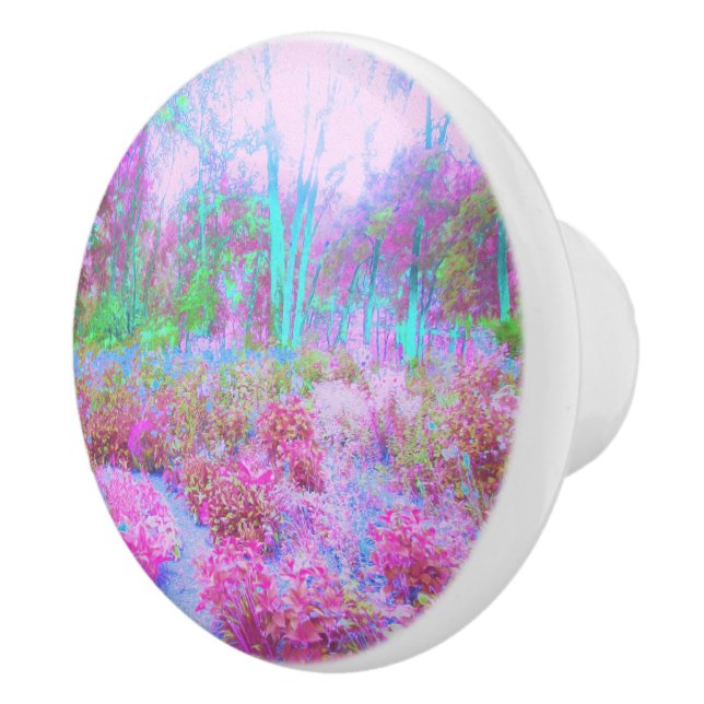 Impressionistisk Rosa och turkos Abstrakt Garden Knopp (Höger)