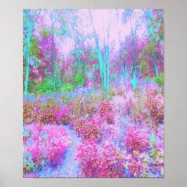 Impressionistisk Rosa och turkos Abstrakt Garden Poster