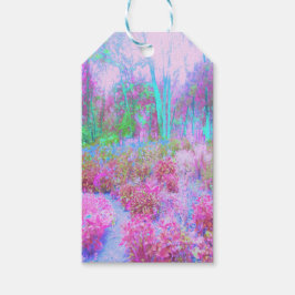Impressionistisk Rosa och turkos Abstrakt Garden Presentetikett