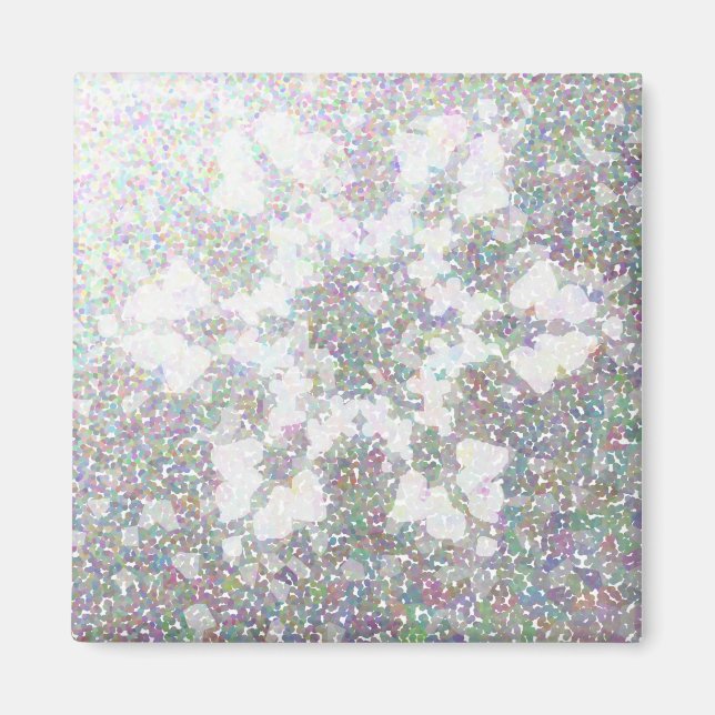 Impressionistisk snöflake magnet (Framsidan)