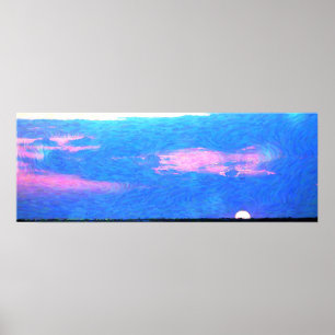 Impressionistisk solnedgång från havets Poster