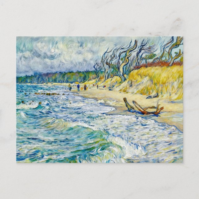 Impressionistisk stormig Östersjön vid Weststrand Vykort (Framsida)
