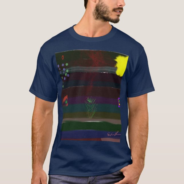 Impressionistisk t-shirt med konstnärlig design (Framsida)