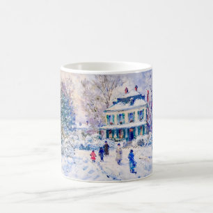 Impressionistisk trädgård Konst Mugg Vinter Trädgå