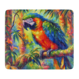 Impressionistisk Tropical Parrot Bird Blue-Grönt