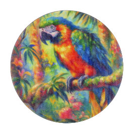 Impressionistisk Tropical Parrot Bird Blue-Grönt