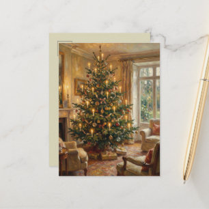 Impressionistisk vintage julkonst i Monet-stil Vykort