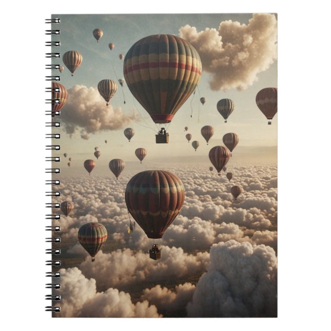 Impressionistiska Bubblor Stil Hett-luft i Himmel Anteckningsbok (Framsidan)