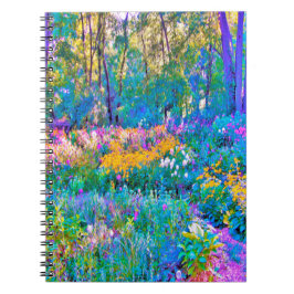 Impressionistiska färgade trädgårdsblommor anteckningsbok