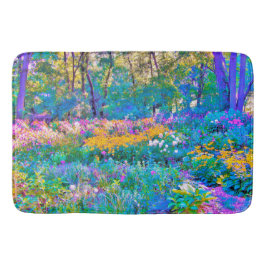 Impressionistiska färgade trädgårdsblommor badrumsmatta