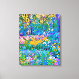 Impressionistiska färgade trädgårdsblommor canvastryck