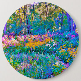 Impressionistiska färgade trädgårdsblommor knapp