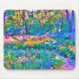Impressionistiska färgade trädgårdsblommor musmatta