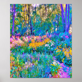 Impressionistiska färgade trädgårdsblommor poster