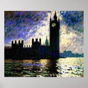 Impressionistiska hus i parlamentet poster