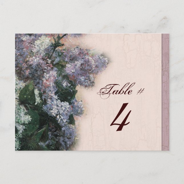 Impressionistiska Lilacs - Bordsnummer Card (Framsida)