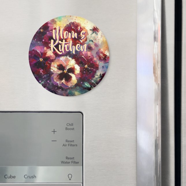 Impressionistiska röda violer Blommig Personlig Magnet (In Situ (Fridge))