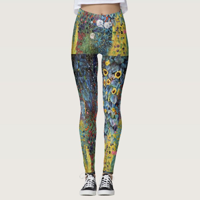 Impressionistiska Wildblommor Leggings (Framsida)