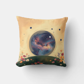 Impressionistiskt Galaxy med Blooming Garden Kudde