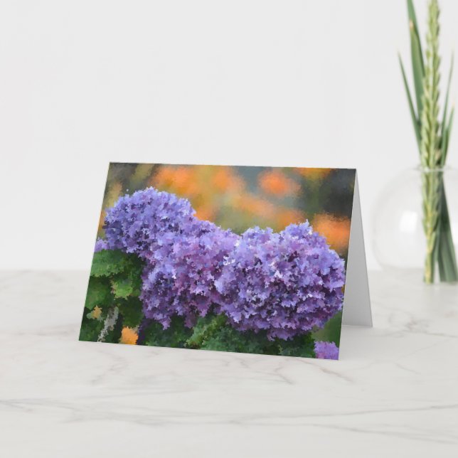 Impressionistiskt Hydrangea Notecard Kort (Framsida)