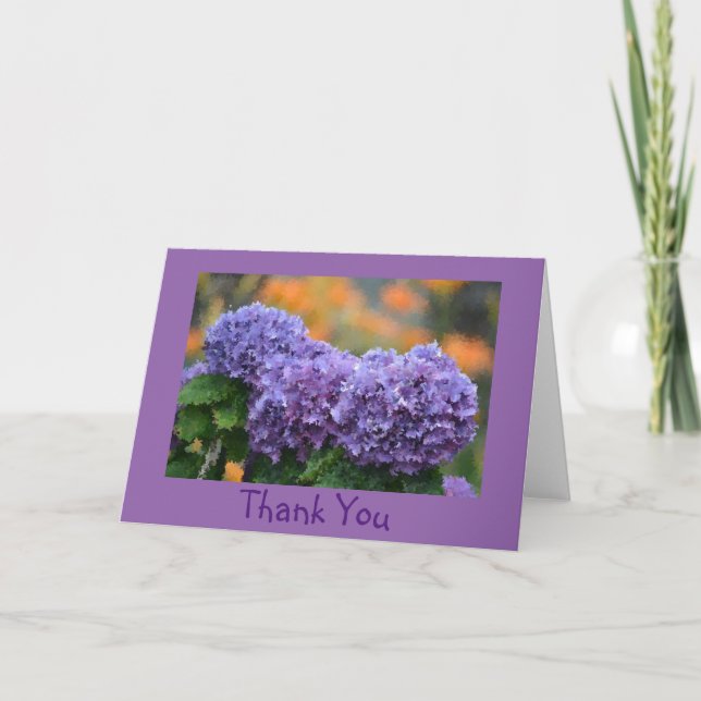 Impressionistiskt Hydrangea - tack ditt kort (Framsida)