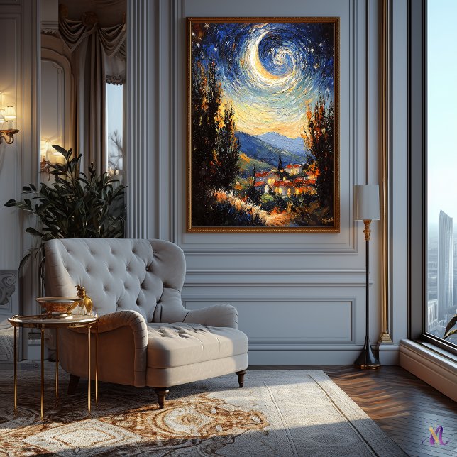 Impressionistiskt inspirerad stjärnnatt poster (Skapare uppladdad)