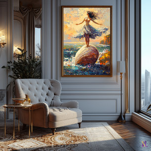 Impressionistiskt inspirerad Venus födelse Poster