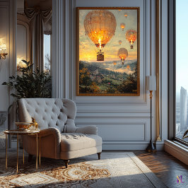 Impressionistiskt landskap – Flytande ljusscen Poster