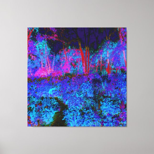 Impressionistiskt Mörk blått och rödträdgårdslands Canvastryck (Framsida)