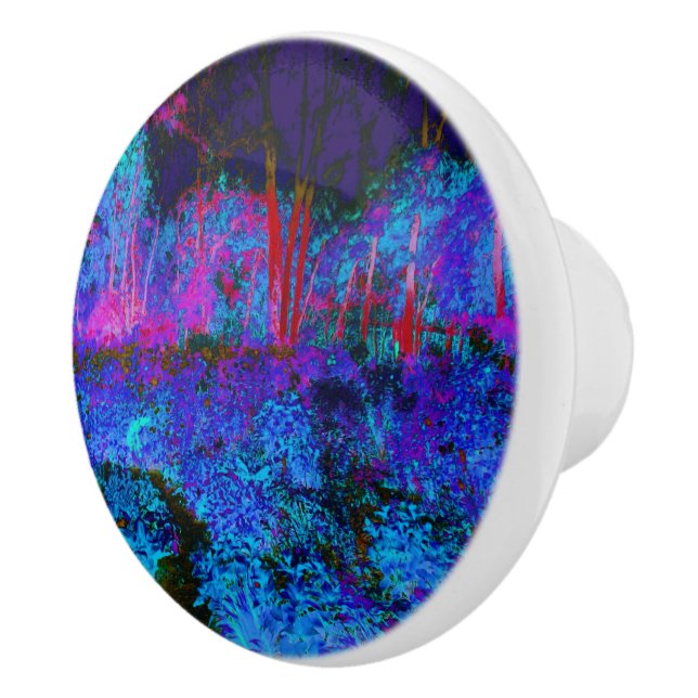 Impressionistiskt Mörk blått och rödträdgårdslands Knopp (Höger)