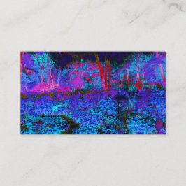 Impressionistiskt Mörk blått och rödträdgårdslands Visitkort