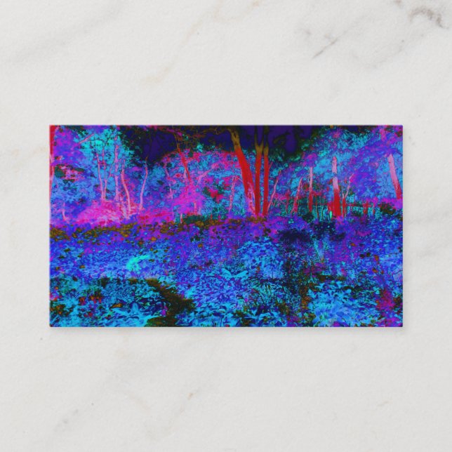 Impressionistiskt Mörk blått och rödträdgårdslands Visitkort (Framsida)