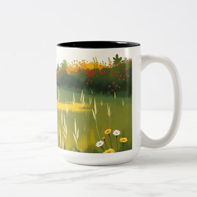 Impressionistiskt Quiet Meadow Två-Tonad Mugg (Höger)