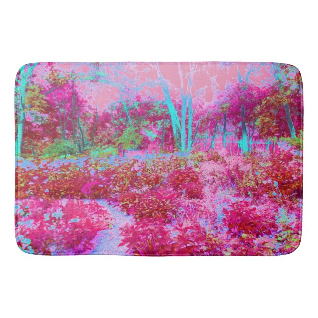 Impressionistiskt Röda och Rosa Garden Ligcape Badrumsmatta (Framsidan)