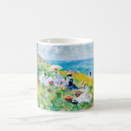 Impressionistiskt strandpicknick – Människor vid h Kaffemugg