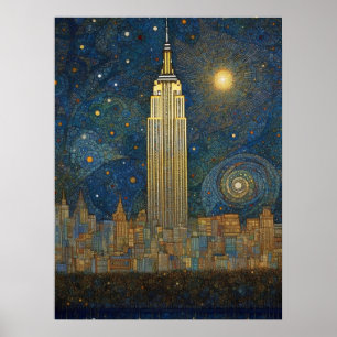 Impressionististen Stil Empire state Bygger Poster