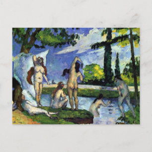 Impressionistmålning av Cezanne badare i floden Vykort