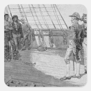 Impressment av amerikansjömän fyrkantigt klistermärke