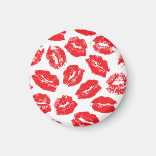 Imprint Kiss Red Läppar: Vintage Sömlös Magnet
