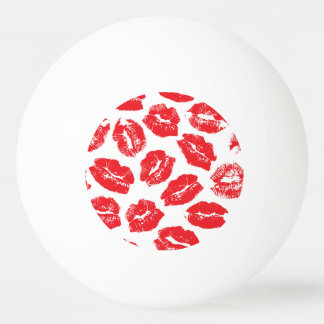Imprint Kiss Red Läppar: Vintage Sömlös Pingisboll