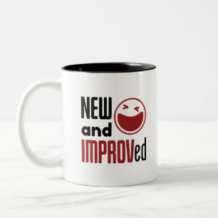 Improv Comedy Impridation Komiker New IMPROVed Två-Tonad Mugg